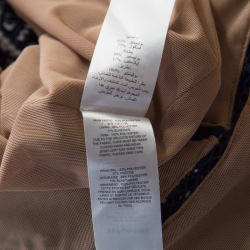 Pre Owned Self Portrait Navy Blue And White Embroidered Sweetheart Azaelea Dress M