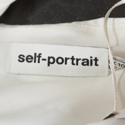 Pre Owned Self Portrait Monochrome Cross Front Neck Belted Jumpsuit M 