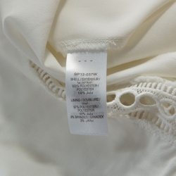 Pre Owned Self Portrait White Star Lace High Neck Mini Dress M