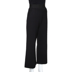 Pre Owned Self Portrait Black Crepe Natasha Wide Leg Culottes S
