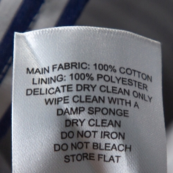 Pre Owned فستان سيلف بورتريت فضفاض غير متماثل قطن مخطط أزرق S