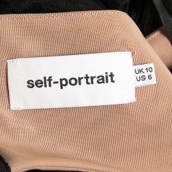 Pre Owned Self-Portrait Black Guipure Lace & Cotton Jumpsuit M