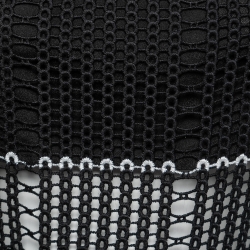 Pre Owned Self-Portrait Black Crochet Lace Scalloped Hem Mini Dress S