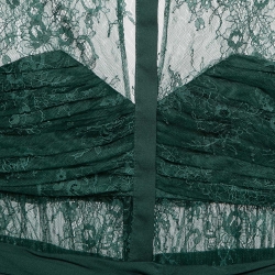 Pre Owned Self-Portrait Green Floral Lace Overlay Maxi Dress S