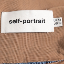 Pre Owned Self-Portrait Blue Lace Spaghetti-Strap Midi Dress L