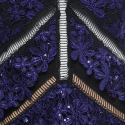Self-Portrait Blue Guipure Lace Pleated Midi dress S