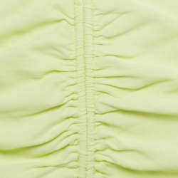 مملوكة مسبقًا Self-Portrait Lime Yellow Stretch Jersey Cut-Out Ruched Mini Dress S