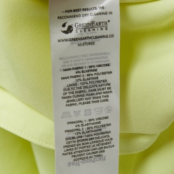 مملوكة مسبقًا Self-Portrait Lime Yellow Stretch Jersey Cut-Out Ruched Mini Dress S