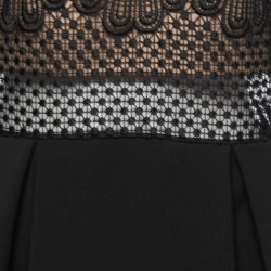 Self-Portrait Black Embroidered Lace and Cady Felicia Midi Dress L