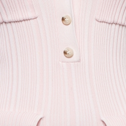 Pre Owned Self-Portrait Pink Viscose Rib Knit Midi Dress S