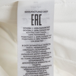 Pre Owned Self-Portrait White Crepe Embellished Crop Top S