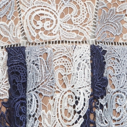 Pre Owned Self-Portrait Multicolor Lace Sleeveless Camellias Midi Dress M