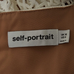 Pre Owned Self-Portrait White Guipure Lace Tiered Mini Dress M