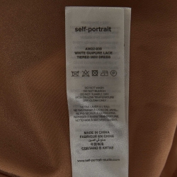 Pre Owned Self-Portrait White Guipure Lace Tiered Mini Dress M