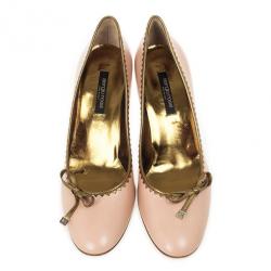 Pre Owned Sergio Rossi Pink Leather Bow Pumps Size 40