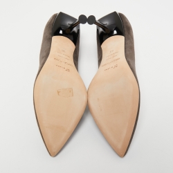 Pre Owned Gianvito Rossi Grey Suede Pointed Toe Pumps Size 36