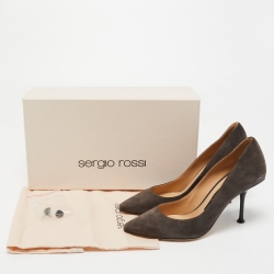 Pre Owned Gianvito Rossi Grey Suede Pointed Toe Pumps Size 36