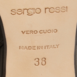 مملوكة مسبقًا Sergio Rossi Black Leather Slingback Pumps Size 38