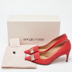 Pre Owned Sergio Rossi Pink Suede SR1 Pointed Toe Pumps Size 35