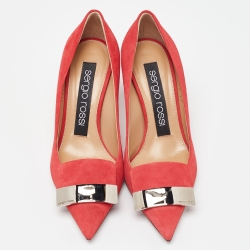 Pre Owned Sergio Rossi Pink Suede SR1 Pointed Toe Pumps Size 35