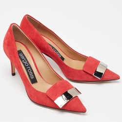 Pre Owned Sergio Rossi Pink Suede SR1 Pointed Toe Pumps Size 35