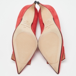 Pre Owned Sergio Rossi Pink Suede SR1 Pointed Toe Pumps Size 35