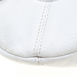 Pre Owned Sergio Rossi White Leather Envelope Clutch