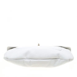 Pre Owned Sergio Rossi White Leather Envelope Clutch