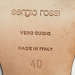 Pre Owned Sergio Rossi White Leather and PVC Pointed Toe Ankle Boots Size 40