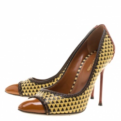 Pre Owned حذاء كعب عالي سرجيو روسي غطاء مقدمة سينا جلد متعدد الألوان مقاس 37.5