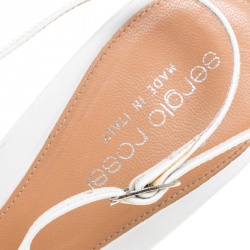 Pre Owned صندل سرجيو روسي سيور كاحل جلد أبيض مقاس 40.5