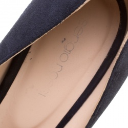 Pre Owned Gianvito Rossi Navy Blue Suede Pointed Toe Pumps Size 38