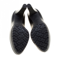 Pre Owned Sergio Rossi Black Leather Platform Pumps Size 36