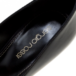 Pre Owned Sergio Rossi Black Leather Platform Pumps Size 36