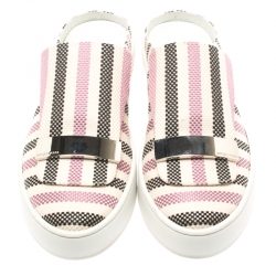 Pre Owned Sergio Rossi Multicolor Canvas Backless Slip On Sneakers Size 39