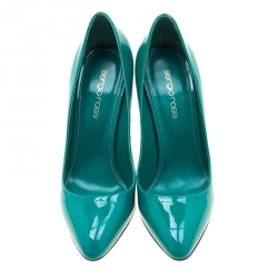 Sergio Rossi Green Patent Leather Pumps Size 37