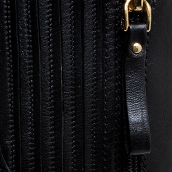 Pre Owned Sergio Rossi Black Leather Zip Platform Knee Length Boots Size 36