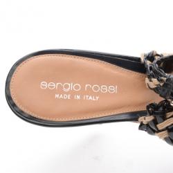 Pre Owned Sergio Rossi Pelle Woven Slingbacks Size 38