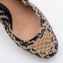 Pre Owned Sergio Rossi Pelle Woven Slingbacks Size 38