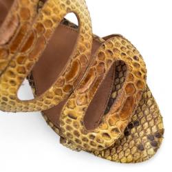 Pre Owned Sergio Rossi Python Ankle Strap Sandals Size 38