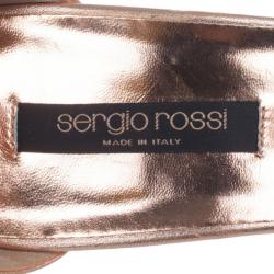 Pre Owned Sergio Rossi Pink Flower Ankle Strap Sandals Size 40.5