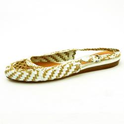 Pre Owned Sergio Rossi Woven Slingback Flat Sandals Size 41