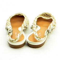 Pre Owned Sergio Rossi Woven Slingback Flat Sandals Size 41