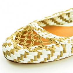 Pre Owned Sergio Rossi Woven Slingback Flat Sandals Size 41