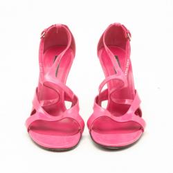 Pre Owned Sergio Rossi Pink Patent High Heel Sandals Size 39