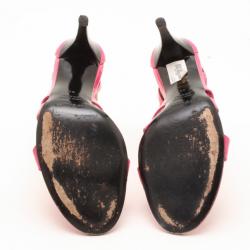 Pre Owned Sergio Rossi Pink Patent High Heel Sandals Size 39