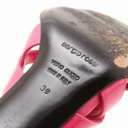 Pre Owned Sergio Rossi Pink Patent High Heel Sandals Size 39