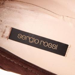 Pre Owned Sergio Rossi Brown Suede Pumps Size 40.5