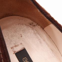 Pre Owned Sergio Rossi Brown Suede Pumps Size 40.5