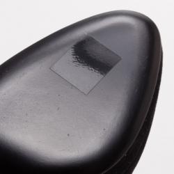 Pre Owned Sergio Rossi Black Suede and Blue Patent Peep Toe Pumps Size 36.5